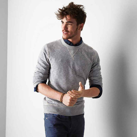 Grey Heather AEO Vintage Crew Sweatshirt