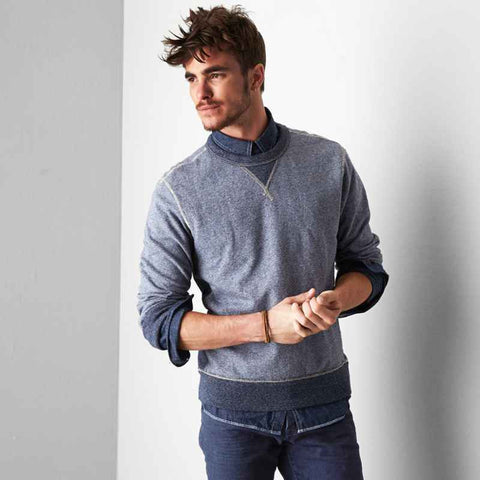 Blue Heather AEO Vintage Crew Sweatshirt