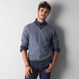 Blue Heather AEO Vintage Crew Sweatshirt